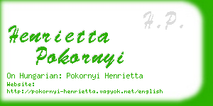 henrietta pokornyi business card